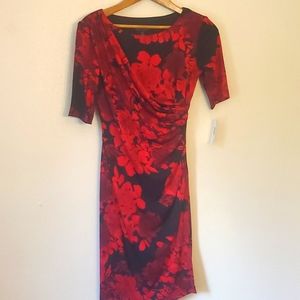 Connected Apparel Red and Black Dress